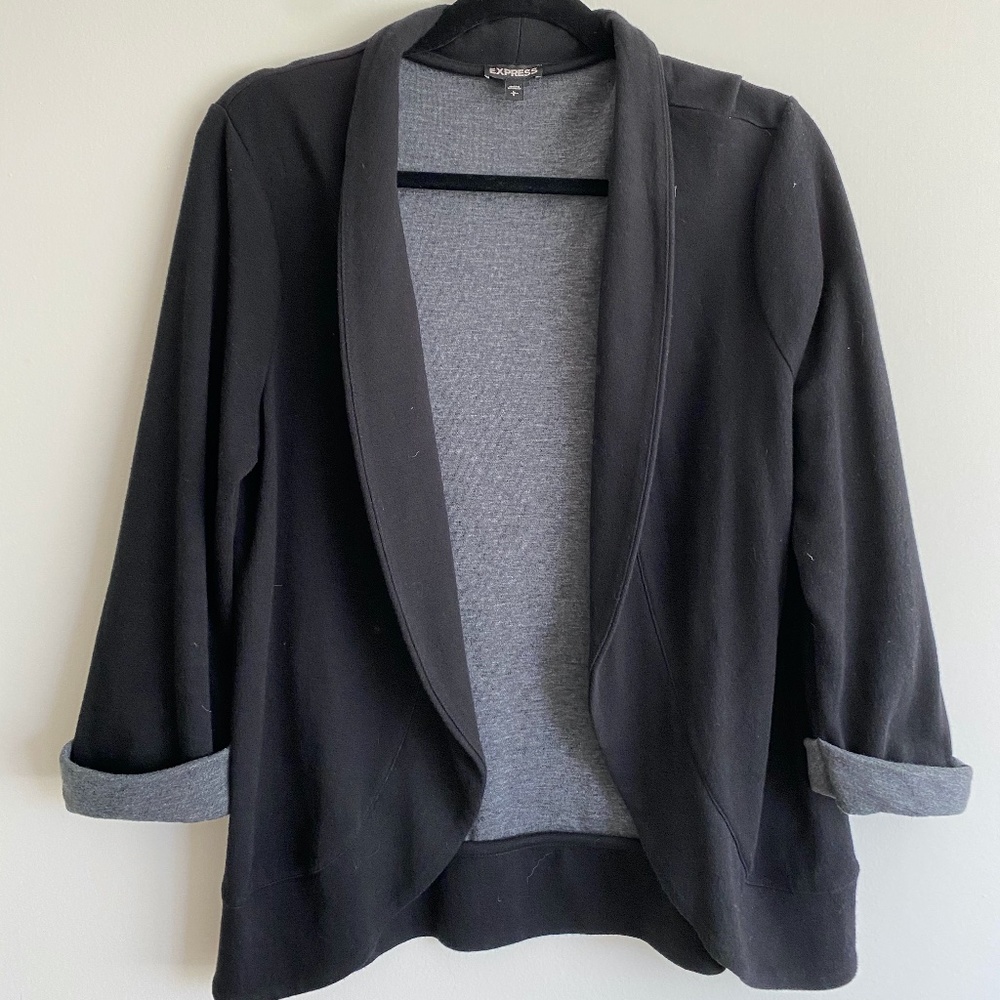 Express Women's 3/4 Sleeve Cotton Blazer
